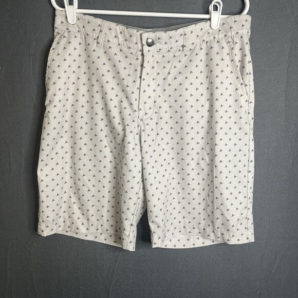 Adidas Golf Shorts Chino Men's Size 34 All Over Print White 9” Inseam‎ Anti-slip - Picture 1 of 11